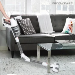 ProfiCare 2in1 Hand-und Bodenstaubsauger PC-BS 3037 A, Leistungsstarker 29.6V Lithium Ionen Akku, Turbo-Modus, Inkl. Wandhalterung Mit Ladefunktion, Weiß-Silber -Reinigungsgeräte Laden f207940ac9351a0fd9115854026069cb