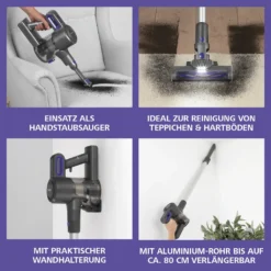 CLEANmaxx Akku-Zyklon-Staubsauger - 3-fach-Filter - Anthrazit/blau -Reinigungsgeräte Laden f9498e4ded9ce72a3756f7a1b1448a54