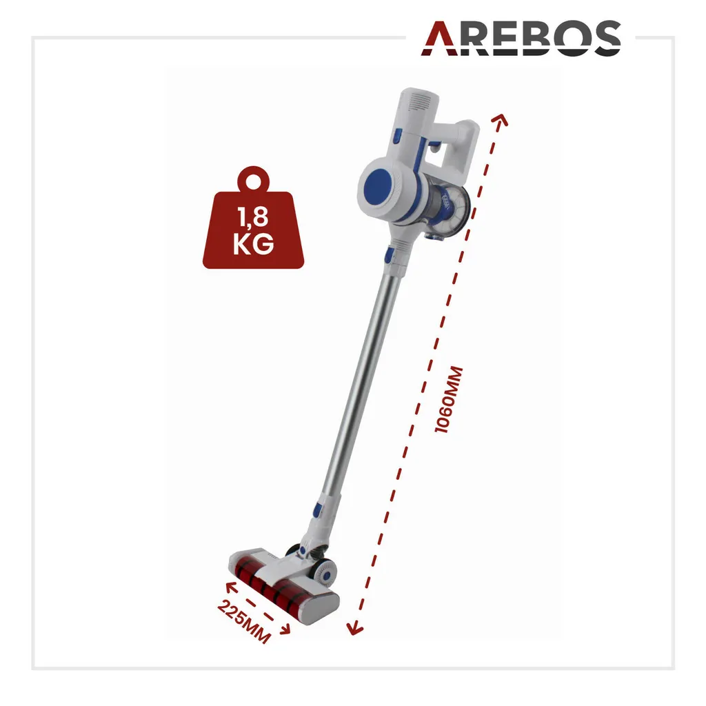 AREBOS Akku Staubsauger, 2-in-1 Hand- und Bodenstaubsauger, 2 leistungsstarke Saugmodi, Beutellos, Kabellos bis zu 55 Minuten, mit Wandladestation, Weiß AREBOS Akku Staubsauger, 2-in-1 Hand- Und Bodenstaubsauger, 2 Leistungsstarke Saugmodi, Beutellos, Kabellos Bis Zu 55 Minuten, Mit Wandladestation, Weiß -Reinigungsgeräte Laden ff56d831a6b0e1ccd89a32eb13041504